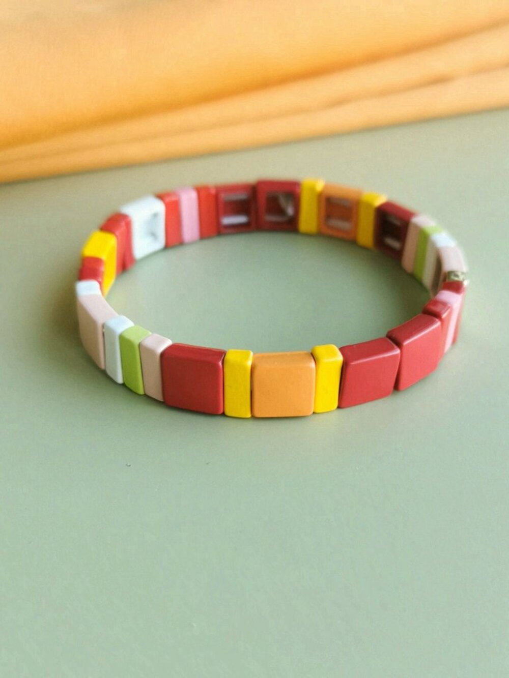 Roxanne Assoulin Rainbow Brite Enamel Stretch Bracelet - Gold